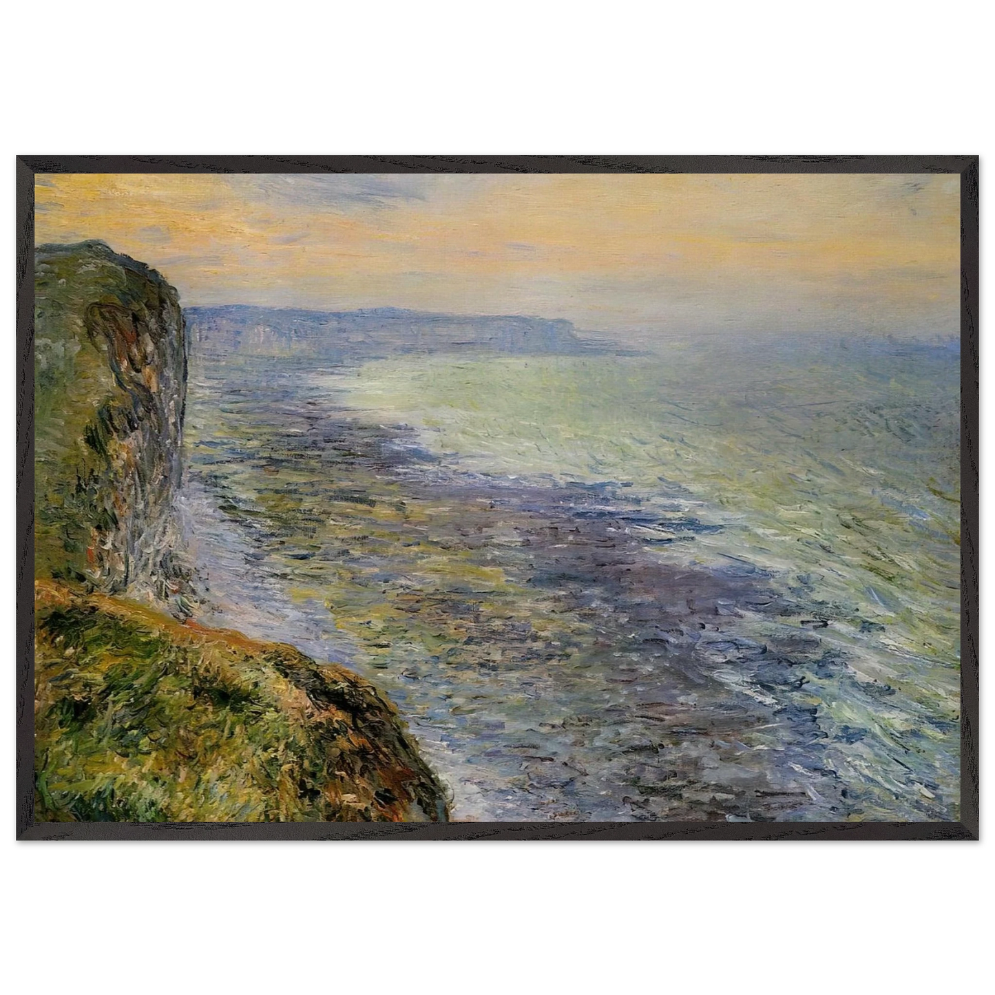 Seascape near Fecamp - claude monet 70x100 cm / 28x40 inches Framed Art Print – Black Wooden Frame