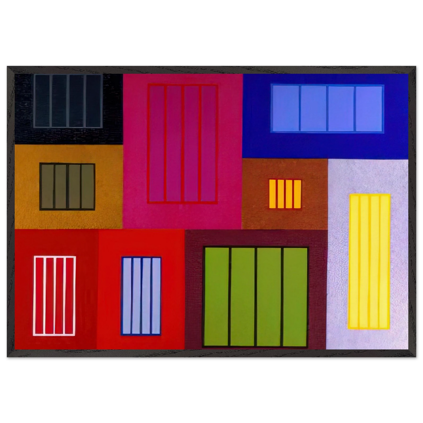The Time Machine - 2002 - Peter Halley 70x100 cm / 28x40 inches Framed Art Print – Black Wooden Frame