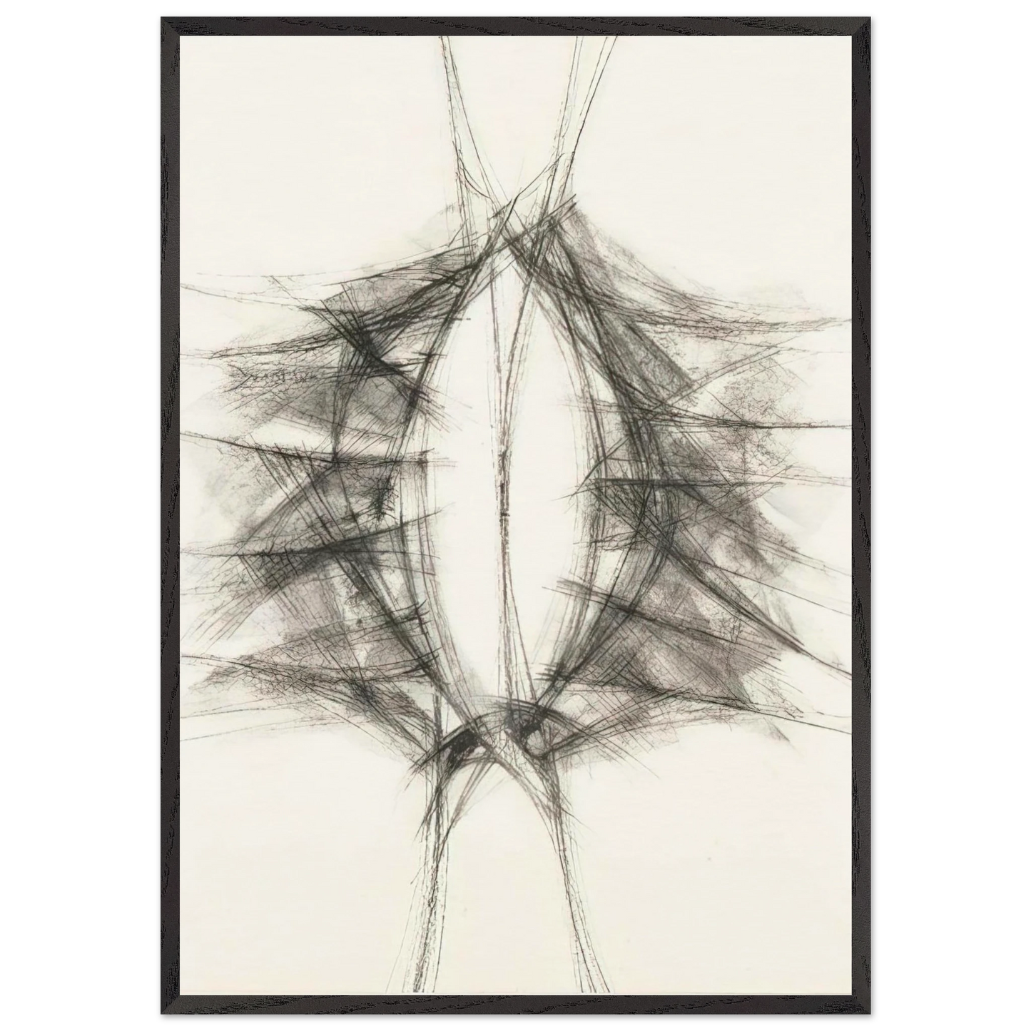 Untitled - Art Informel N1 - Manuel Rivera 70x100 cm / 28x40 inches Framed Art Print – Black Wooden Frame