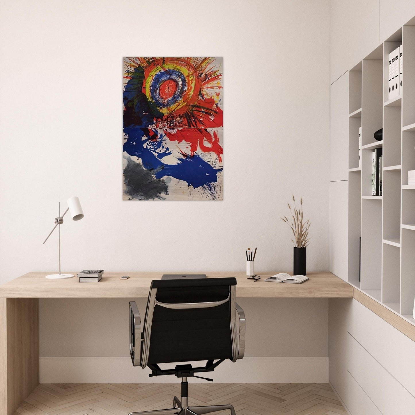 Composition - 1957 - Walasse Ting Brushed Aluminum Print - 70x100 cm / 28x40 inches | Walasse Ting Aluminum Print | Walasse Ting Prints