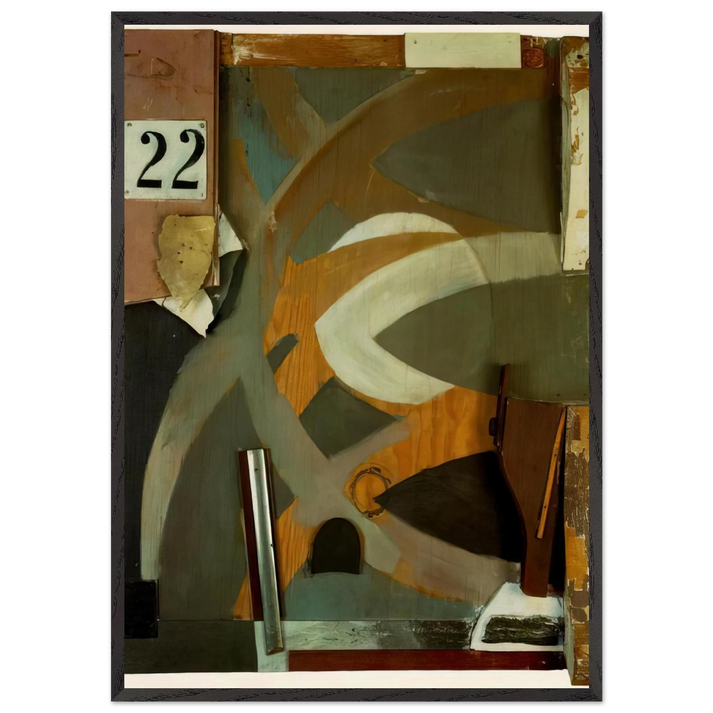 THE SPRING DOOR 1938 - Kurt Schwitters 70x100 cm / 28x40 inches Framed Art Print – Black Wooden Frame