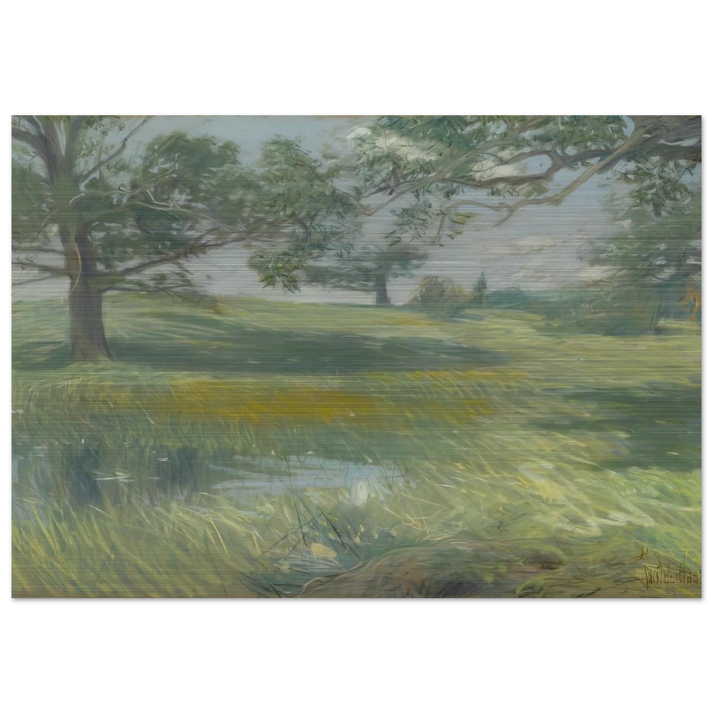 Meadows - Childe Hassam Brushed Aluminum Print - 70x100 cm / 28x40 inches | Childe Hassam Aluminum Print | Childe Hassam Prints