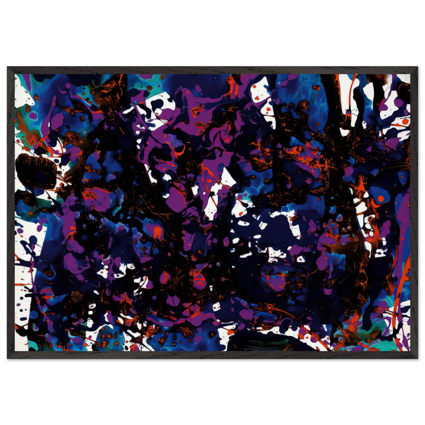 Untitled SFP94-3 SF94-024 - Sam Francis 70x100 cm / 28x40 inches Framed Art Print – Black Wooden Frame