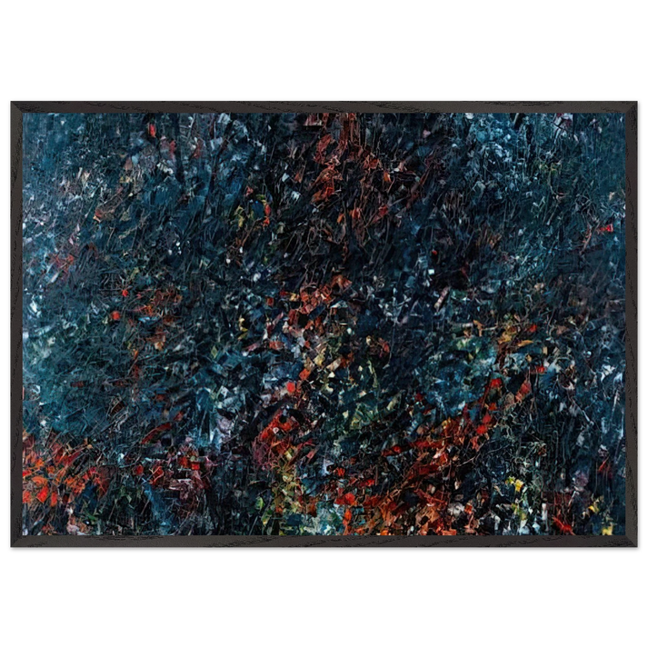 Forestine - Jean-Paul Riopelle 70x100 cm / 28x40 inches Framed Art Print – Black Wooden Frame