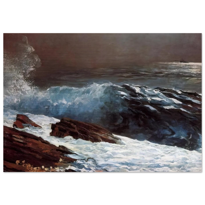 SUNLIGHT ON THE COAST - Winslow Homer Brushed Aluminum Print - 70x100 cm / 28x40 inches | Winslow Homer Aluminum Print | Winslow Homer Prints