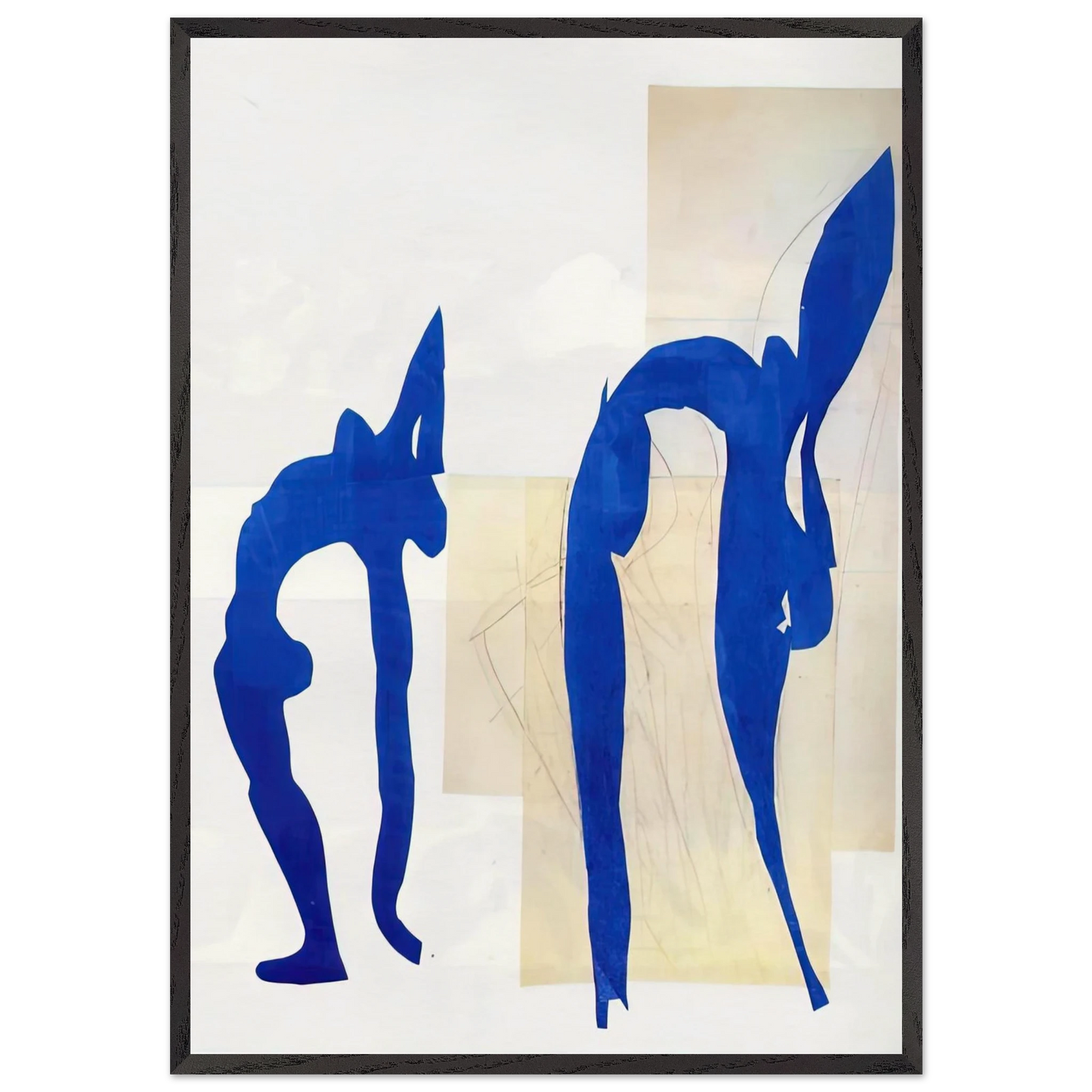 BLUE NUDES - Henri Matisse 70x100 cm / 28x40 inches Framed Art Print – Black Wooden Frame