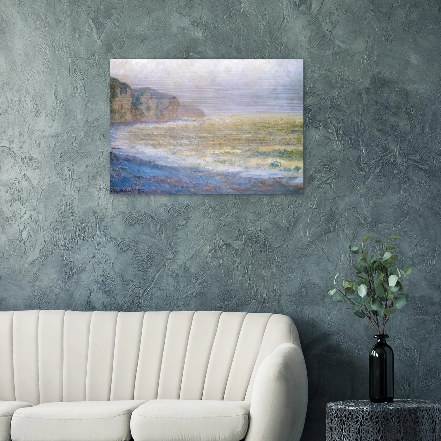 Cliff at Pourville - claude monet Brushed Aluminum Print - 70x100 cm / 28x40 inches | claude monet Aluminum Print | claude monet Prints