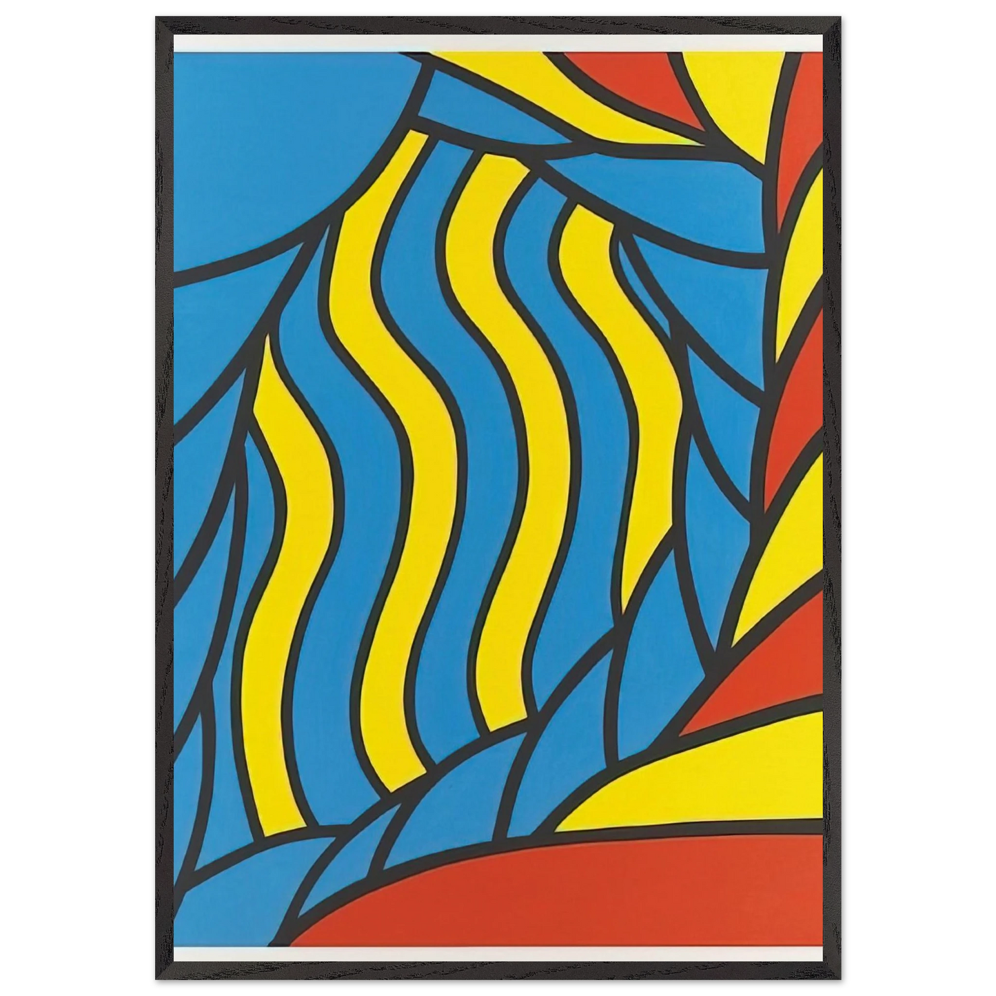 Flying Circus - 1965 - Nicholas Krushenick 70x100 cm / 28x40 inches Framed Art Print – Black Wooden Frame