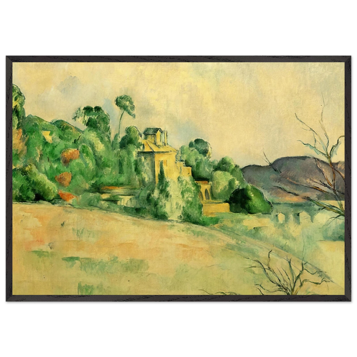 Landscape at Midday - Paul Cezanne 70x100 cm / 28x40 inches Framed Art Print – Black Wooden Frame