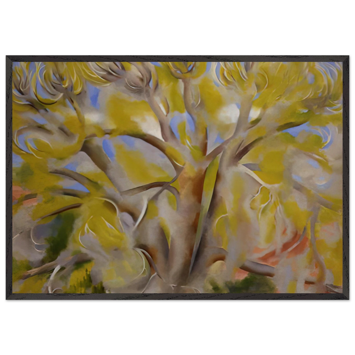 Spring Tree No 1 - Georgia OKeeffe 70x100 cm / 28x40 inches Framed Art Print – Black Wooden Frame
