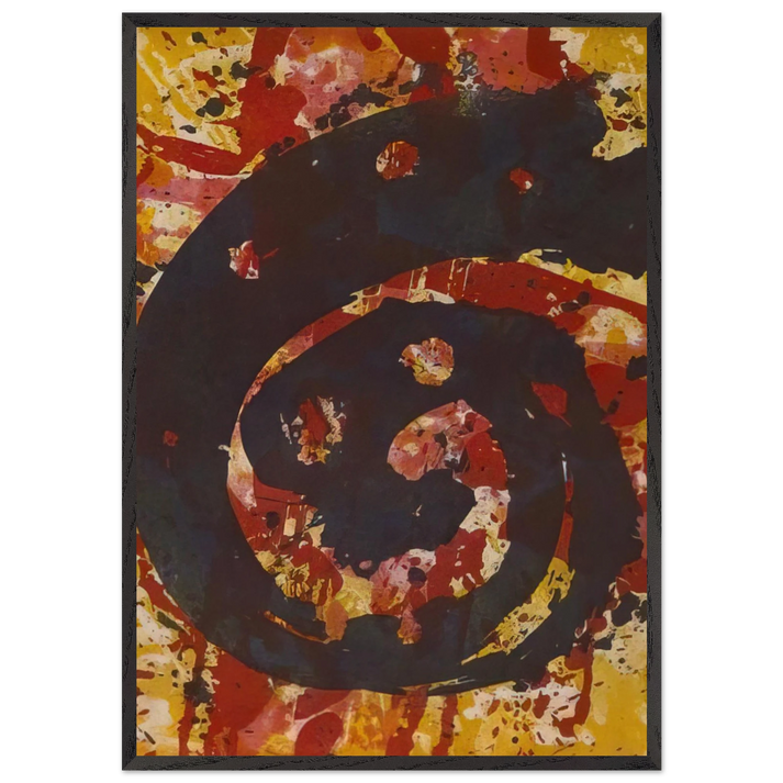 Untitled L I48 SFE-015 - Sam Francis 70x100 cm / 28x40 inches Framed Art Print – Black Wooden Frame