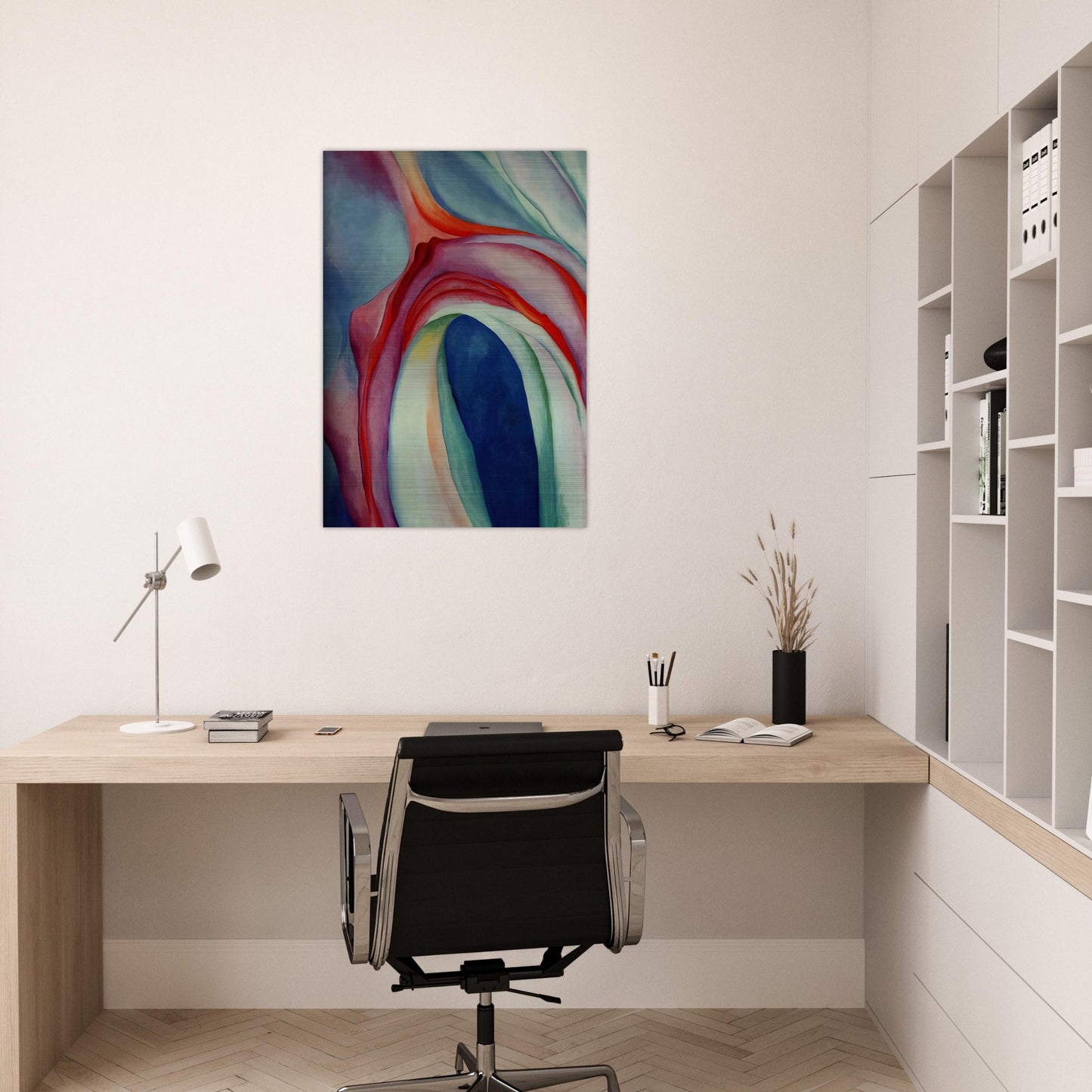 Music Pink and Blue II - Georgia O'Keeffe Brushed Aluminum Print - 70x100 cm / 28x40 inches | Georgia O'Keeffe Aluminum Print | Georgia O'Keeffe Prints