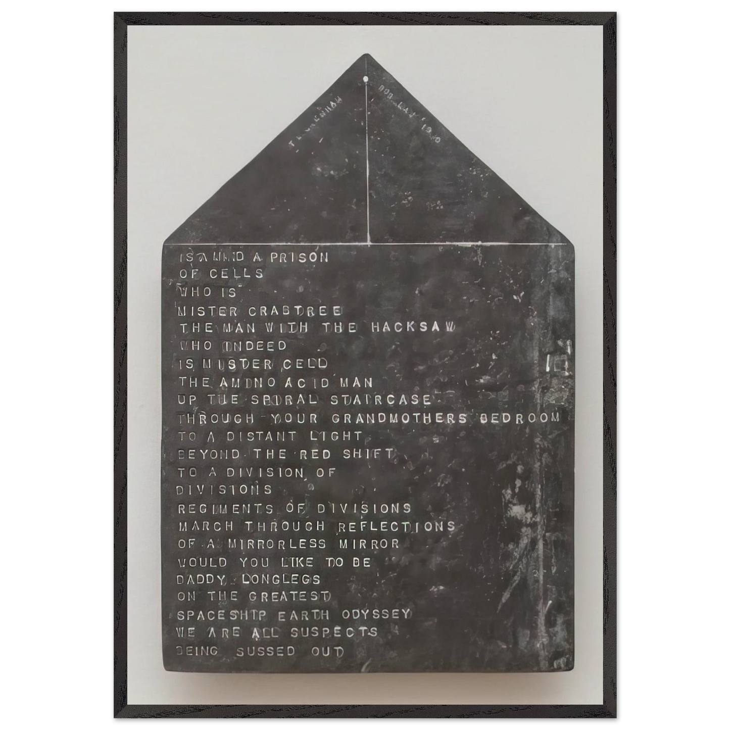 Is a Mind a Prison - 1970 - Bob Law 70x100 cm / 28x40 inches Framed Art Print – Black Wooden Frame