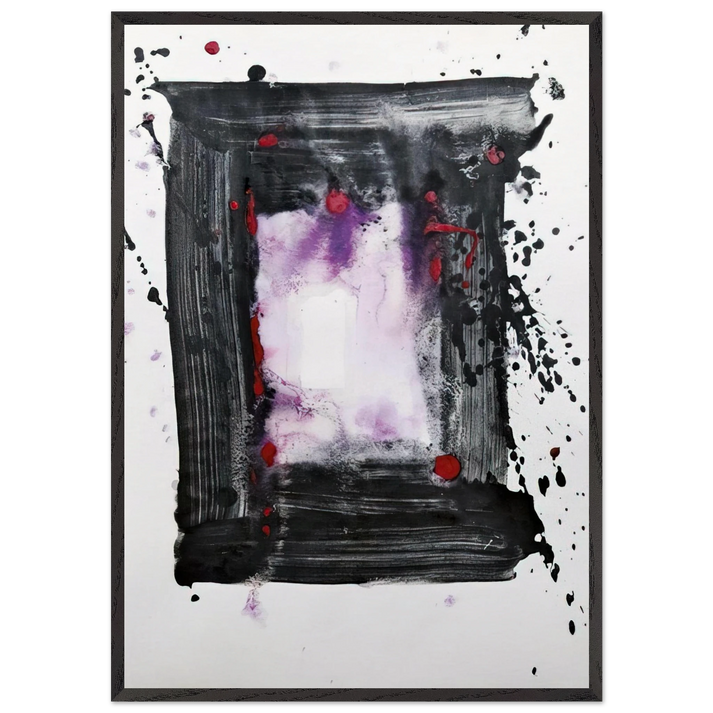 Untitled SF75-1117 - Sam Francis 70x100 cm / 28x40 inches Framed Art Print – Black Wooden Frame
