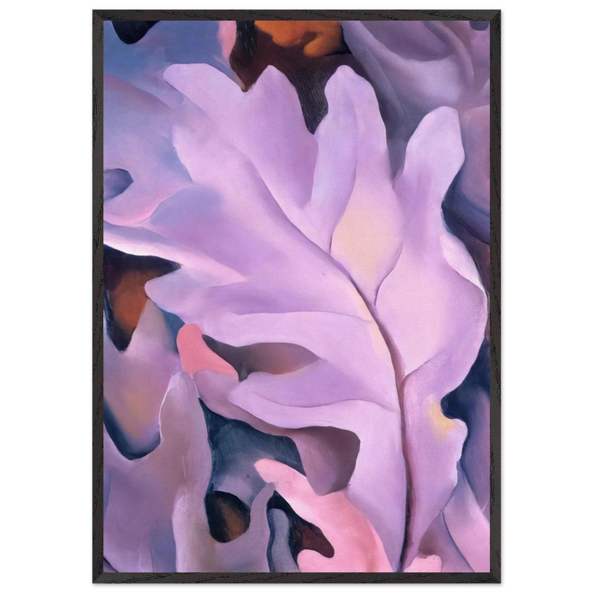 Purple Leaves - Georgia OKeeffe 70x100 cm / 28x40 inches Framed Art Print – Black Wooden Frame