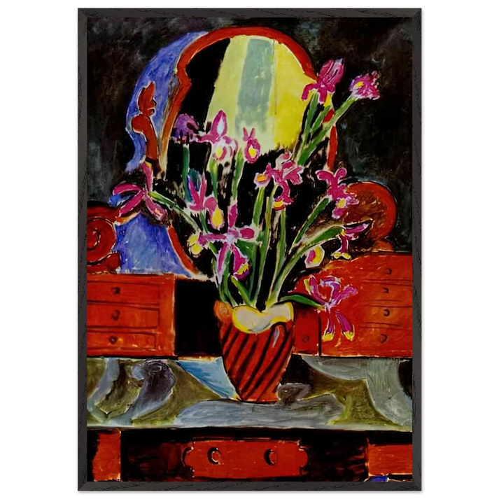 VASE OF IRISES 1912 - Henri Matisse 70x100 cm / 28x40 inches Framed Art Print – Black Wooden Frame