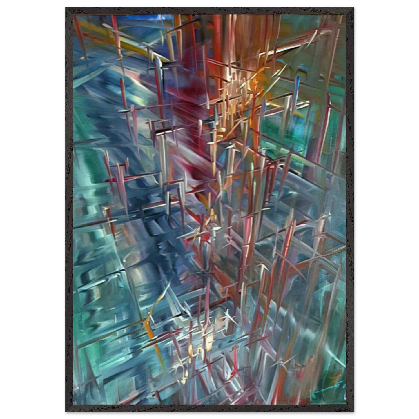 Calculating Space - Konrad Zuse 70x100 cm / 28x40 inches Framed Art Print – Black Wooden Frame