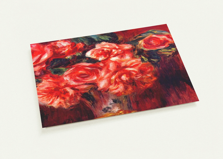 Moss roses By Pierre-Auguste Renoir Pack of 10 Post Cards | Pierre-Auguste Renoir Post Cards | A6 (10.5 x 14.8 cm) - 4.1 x 5.8 inches