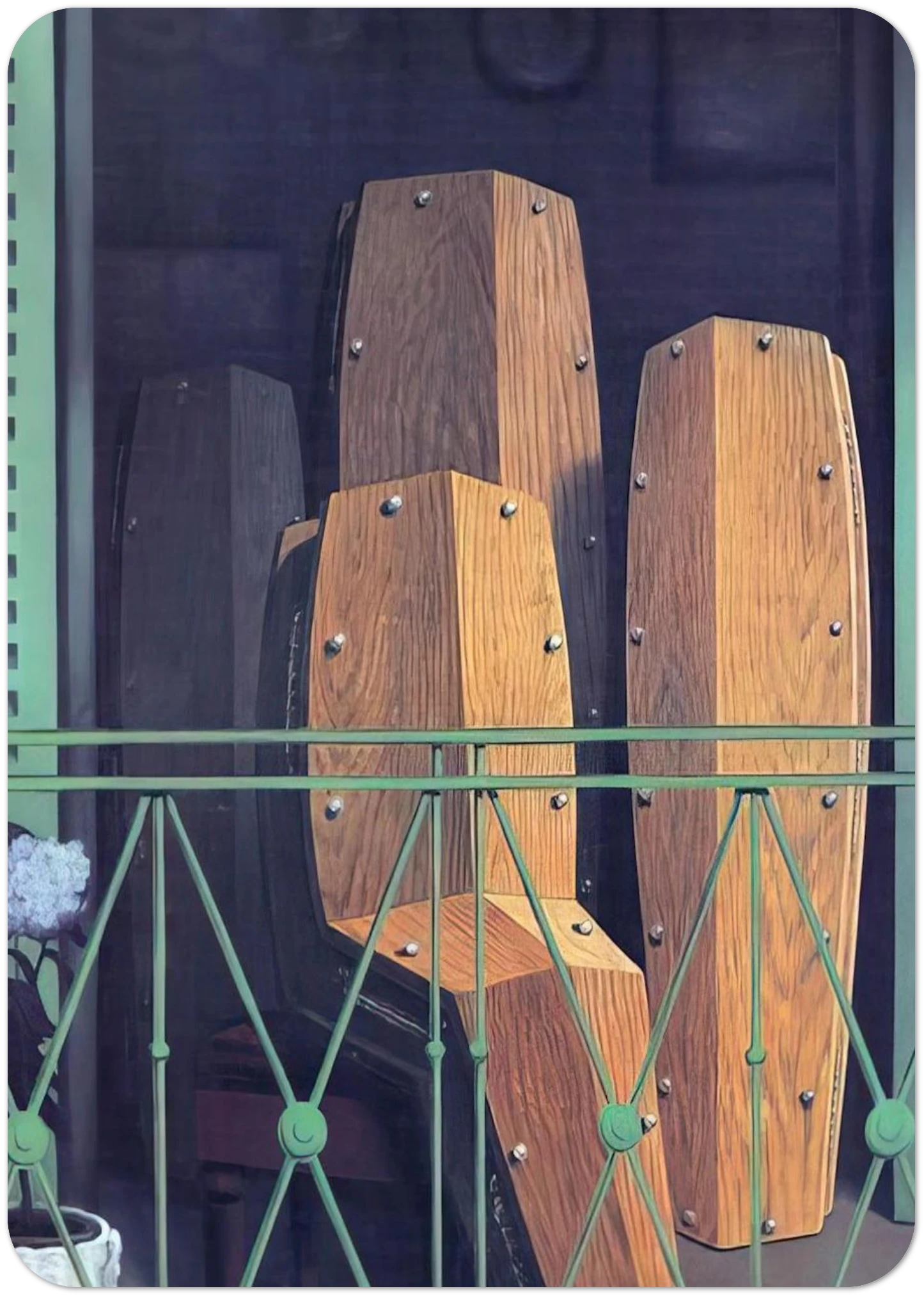 MANET S BALCONY 1950 By Rene Magritte Pack of 10 Post Cards | Rene Magritte Post Cards | A6 (10.5 x 14.8 cm) - 4.1 x 5.8 inches