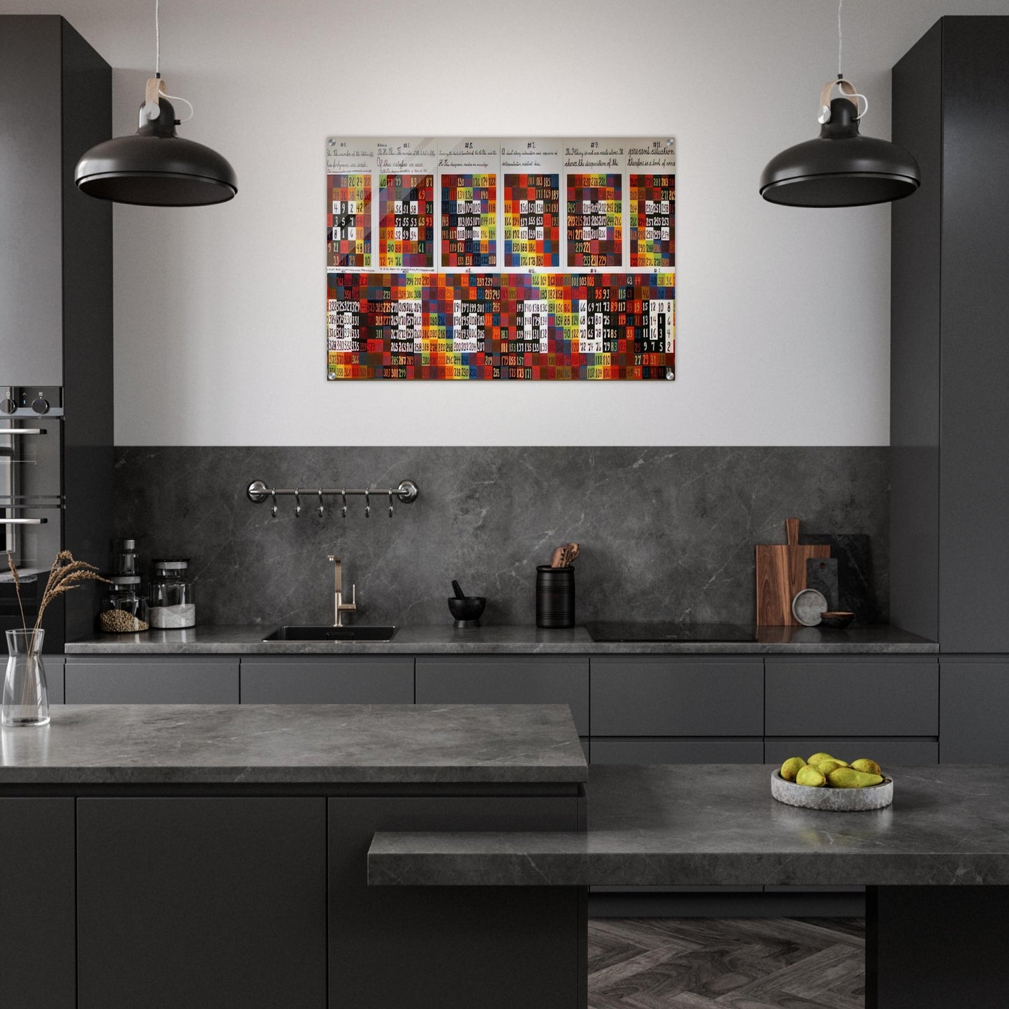 Twelve Events in a Dual Universe - 1978 - Alfred Jensen Acrylic Print - 70x100 cm / 28x40″ inches