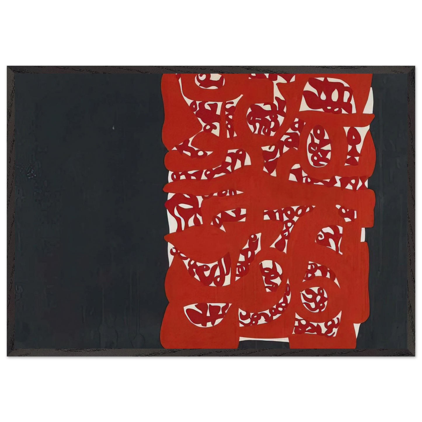 Rettangolo rosso - 1960 - Carla Accardi 70x100 cm / 28x40 inches Framed Art Print – Black Wooden Frame