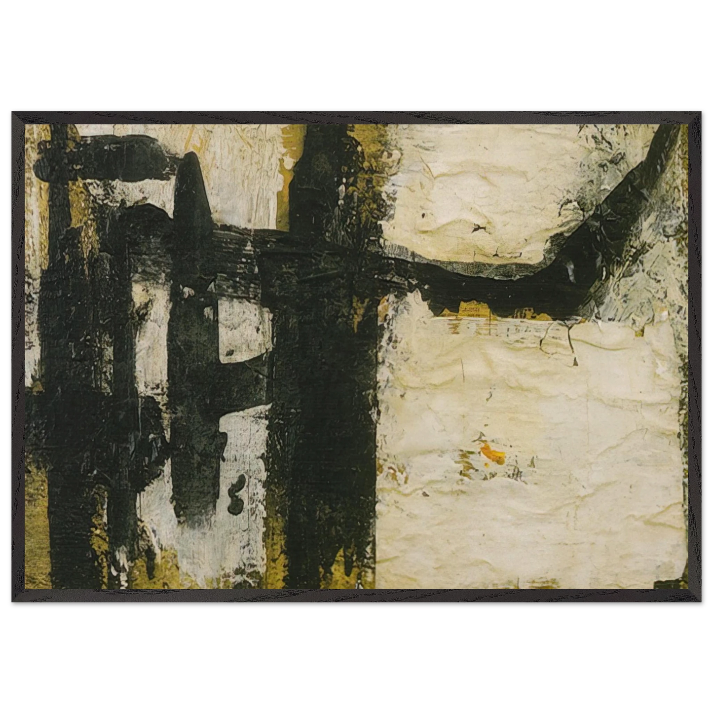 LANDSCAPE N2 - Cy Twombly 70x100 cm / 28x40 inches Framed Art Print – Black Wooden Frame