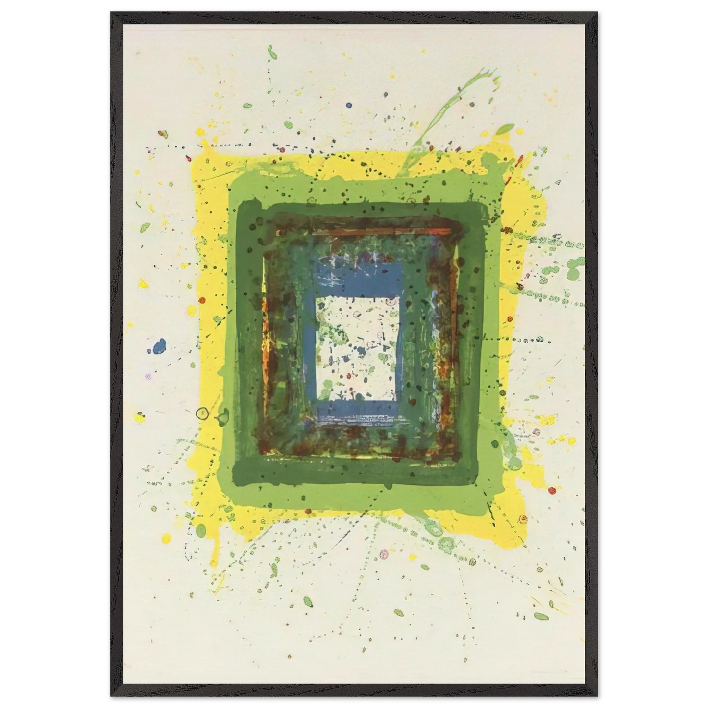 Untitled SF 354 - Sam Francis 70x100 cm / 28x40 inches Framed Art Print – Black Wooden Frame