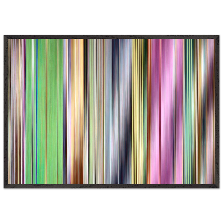 Raspberry Icicle - 1967 - Gene Davis 70x100 cm / 28x40 inches Framed Art Print – Black Wooden Frame
