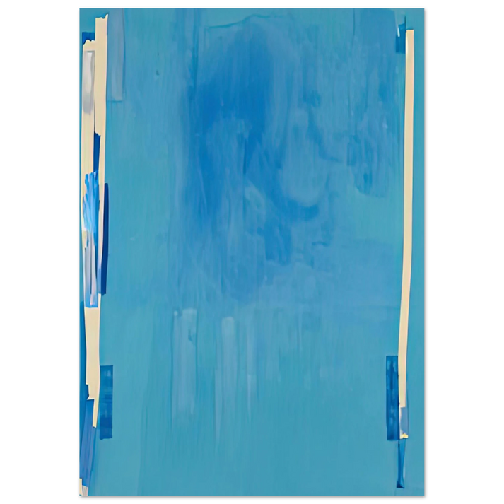 Helen Frankenthaler - Blue Bellows, 1976- Wall Art - 21x29.7 cm / 8x12" - Premium Wooden Framed Poster With Fine Art Paper-canvas - Black frame