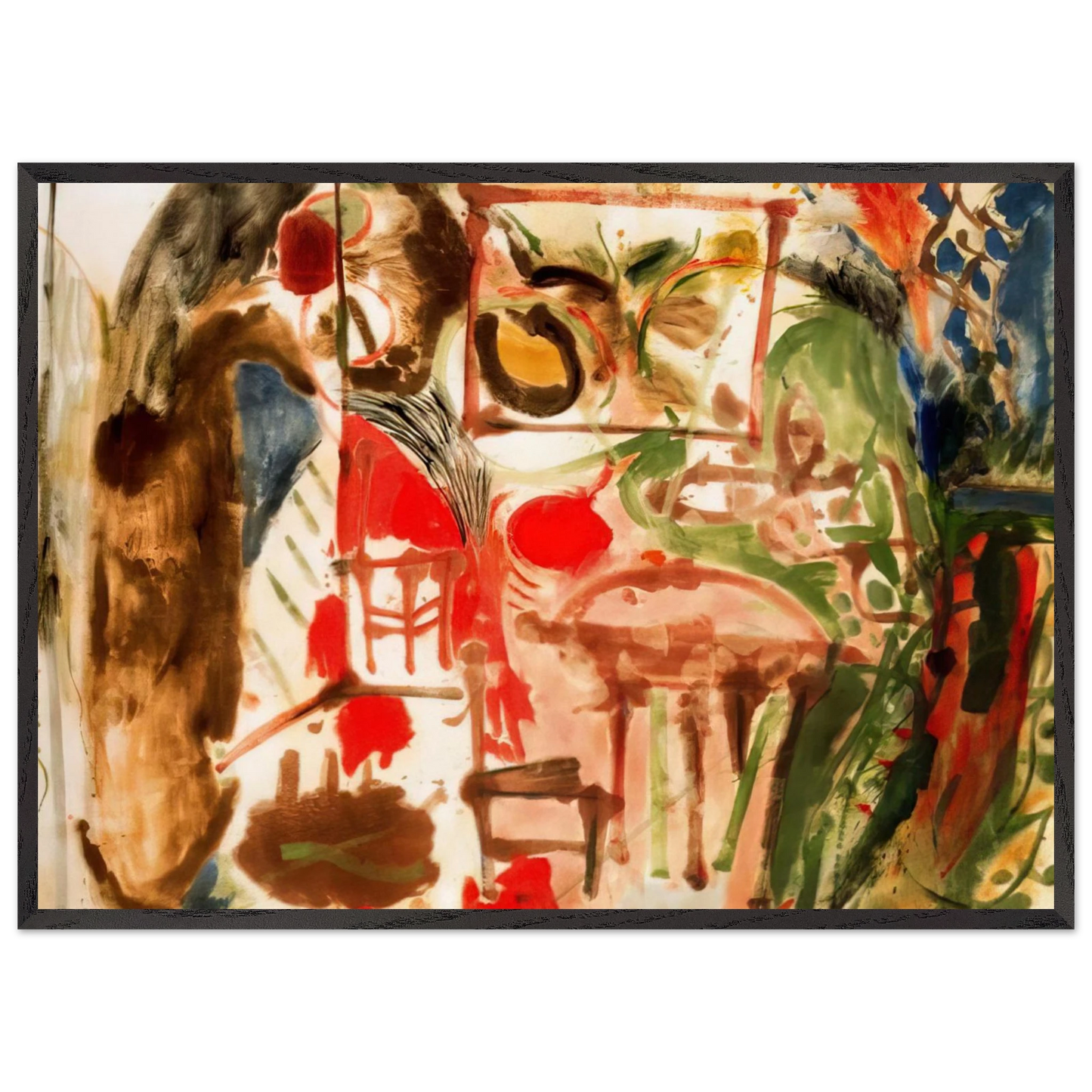 Helen Frankenthaler - Interior - 1957 Wall art - A3 (29.7 x 42 cm) - Premium Wooden Framed Poster With Fine Art Paper-canvas - Wood frame