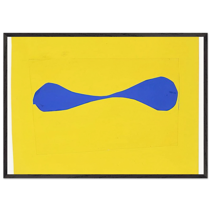 Blue Form on Yellow - Ellsworth Kelly 70x100 cm / 28x40 inches Framed Art Print – Black Wooden Frame
