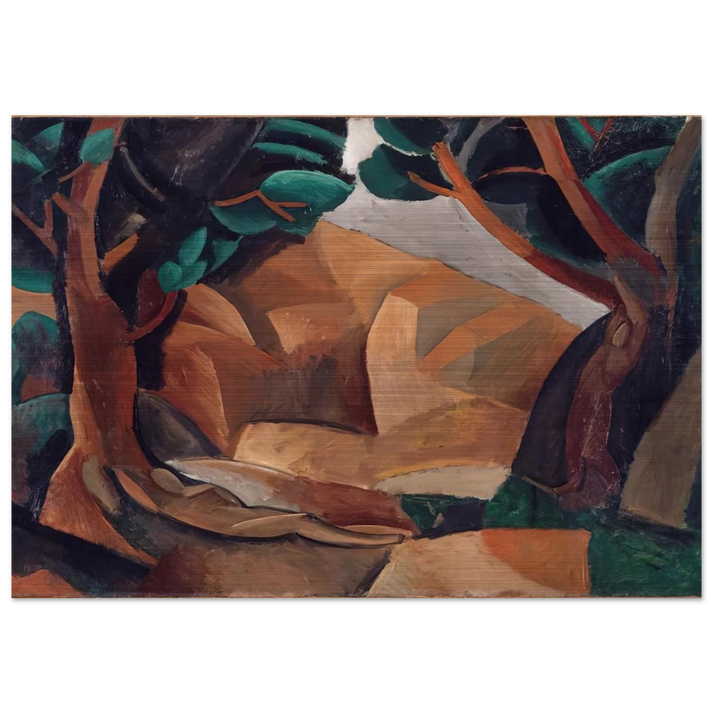 Paysage aux deux figures - 1908 France - Pablo Picasso Brushed Aluminum Print - 70x100 cm / 28x40 inches | Pablo Picasso Aluminum Print | Pablo Picasso Prints