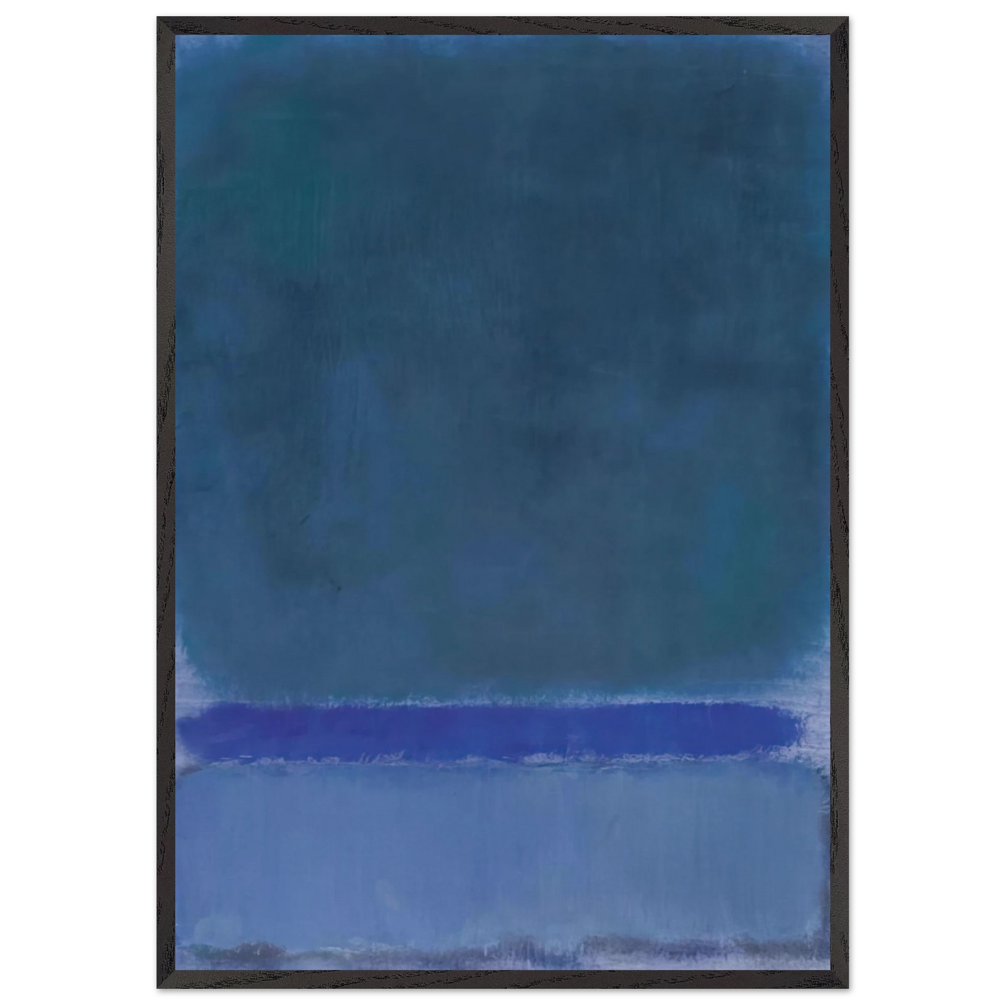 Untitled Green on Blue - 1968 - Mark Rothko 70x100 cm / 28x40 inches Framed Art Print – Black Wooden Frame