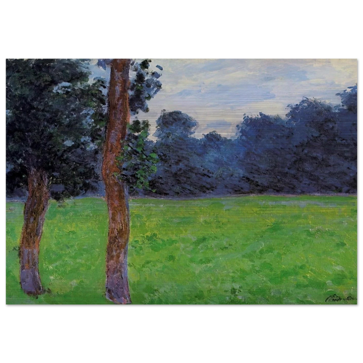 Two Trees in a Meadow - claude monet Brushed Aluminum Print - 70x100 cm / 28x40 inches | claude monet Aluminum Print | claude monet Prints