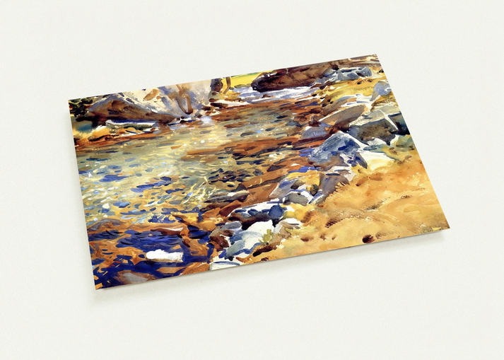 Brook among Rocks By John Singer Sargent Pack of 10 Post Cards | John Singer Sargent Post Cards | A6 (10.5 x 14.8 cm) - 4.1 x 5.8 inches