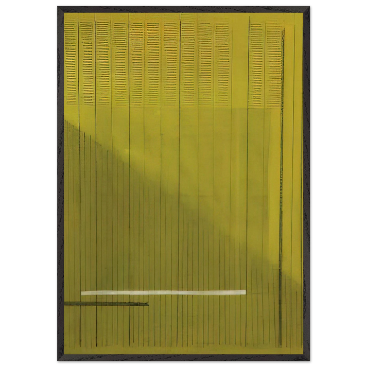 Grigio Giallo Gray and Yellow - 1966 - Bice Lazzari 70x100 cm / 28x40 inches Framed Art Print – Black Wooden Frame