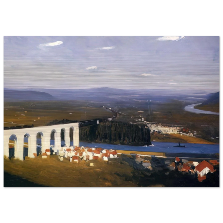 Valley of the Seine - Edward Hopper Brushed Aluminum Print - 70x100 cm / 28x40 inches | Edward Hopper Aluminum Print | Edward Hopper Prints