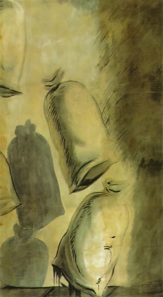 Abraham Lincoln Dali Poster: Surrealist Vision Meets American Iconography - SET DESIGN FOR THE BALLET LOS SACOS DEL MOLINERO 1 by Salvador Dali
