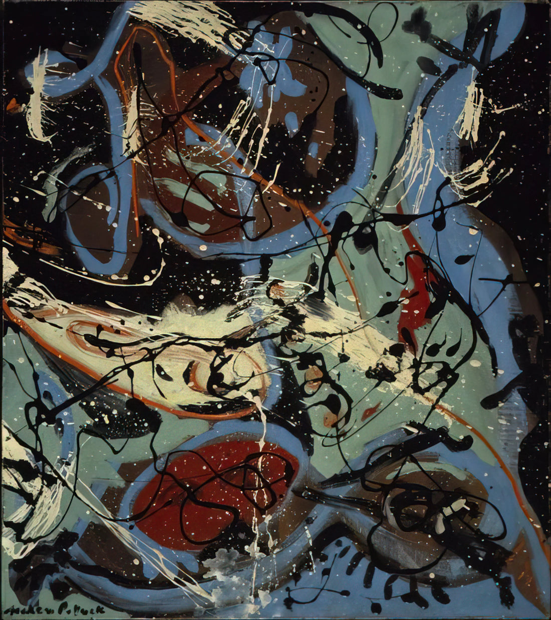 Action Painting of Jackson Pollock: The Revolutionary Drip Technique That Changed Modern Art - COMPOSITION WITH POURING II by Jackson Pollock