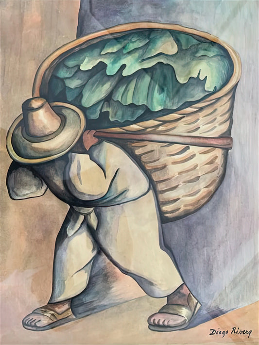Alameda Park Diego Rivera: A Masterpiece of Mexican Muralism and Social Commentary - EL CARGADOR DE HOJAS DE PLATANO 1953 by Diego Rivera