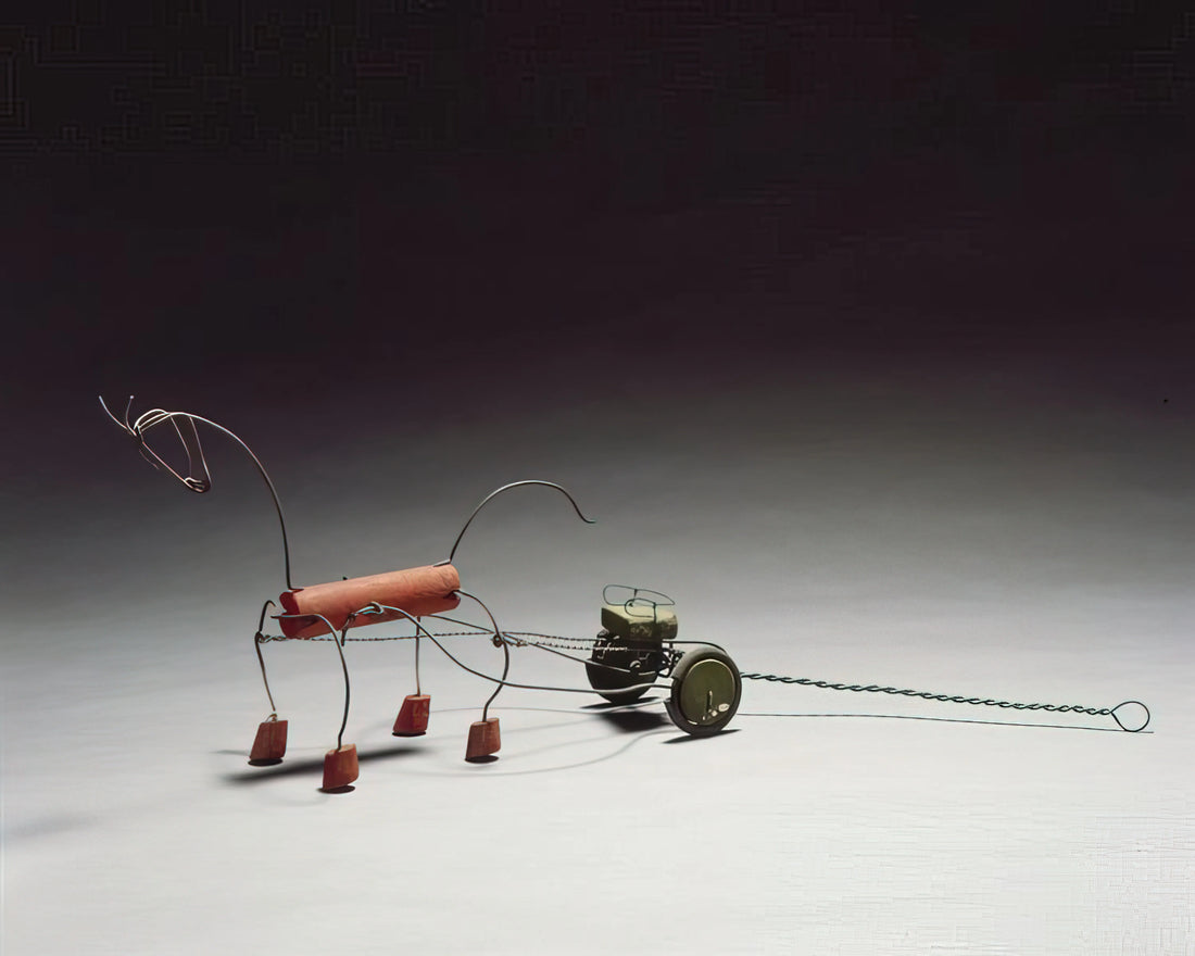 Alexander Calder Original Art for Sale: A Collector's Guide to Authenticity and Investment - RED HORSE AND GREEN SULKY 1926 by Alexander Calder