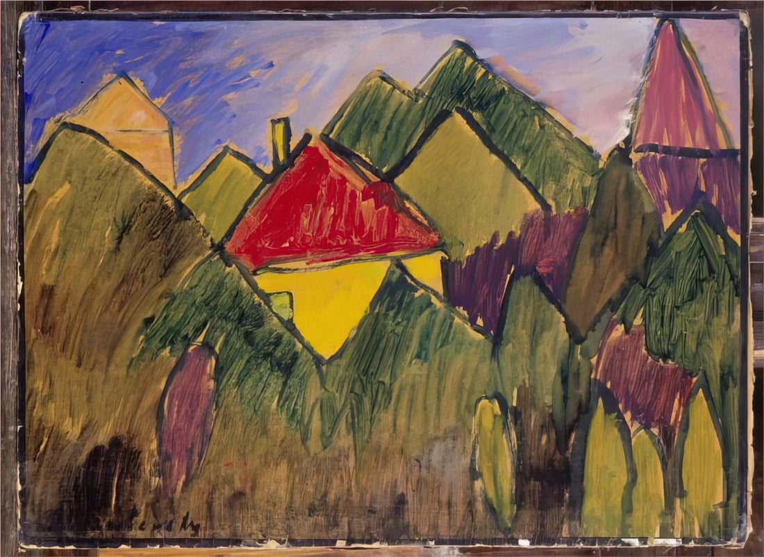 Alexej von Jawlensky Prints: A Collector's Guide to the Expressionist Master's Iconic Works - ROTE GIEBEL ROTE D CHER 1910 by Alexej von Jawlensky