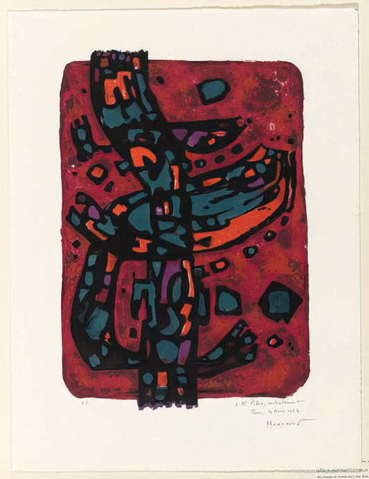Alfred Manessier Framed Canvas Print: A Guide to Owning His Spiritual Abstraction - Living Flame - 1954 by Alfred Manessier