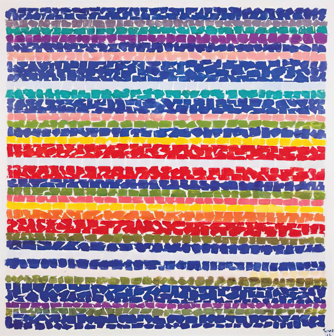 Alma Woodsey Thomas Prints for Sale: A Collector's Guide to Her Vibrant Legacy - AIR VIEW OF A SPRING NURSERY 1966 by Alma Woodsey Thomas
