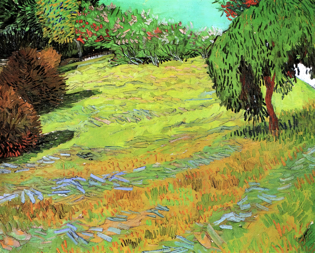 Almond Blossom Framed Print: Van Gogh's Symbol of Hope and Renewal - Sunny Lawn in a Public Park by Vincent van Gogh