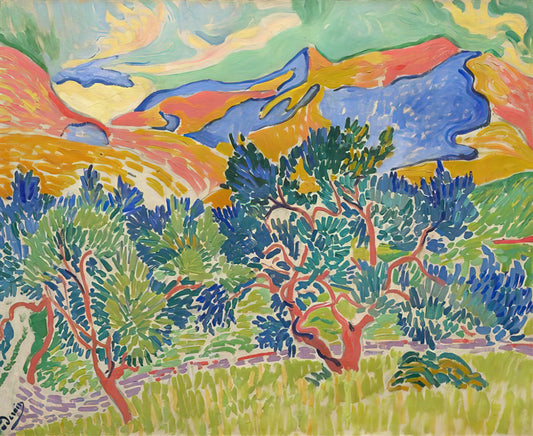 André Derain Images: Exploring the Fauvist Pioneer's Vibrant Visual Legacy - MOUNTAINS AT COLLIOURE 1905 by Andre Derain