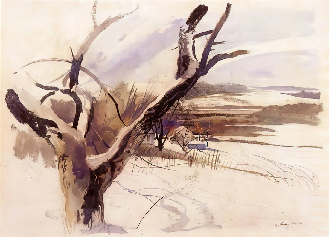 Andrew Wyeth's 1948 Painting Christina's World: An Icon of American Realism - WINTER FARM SCENE by Andrew Wyeth