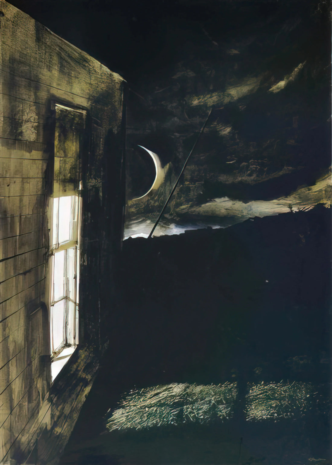 Andrew Wyeth's 'Burning Off': A Masterpiece of American Realism and Atmospheric Tension - CRESCENT MOON by Andrew Wyeth