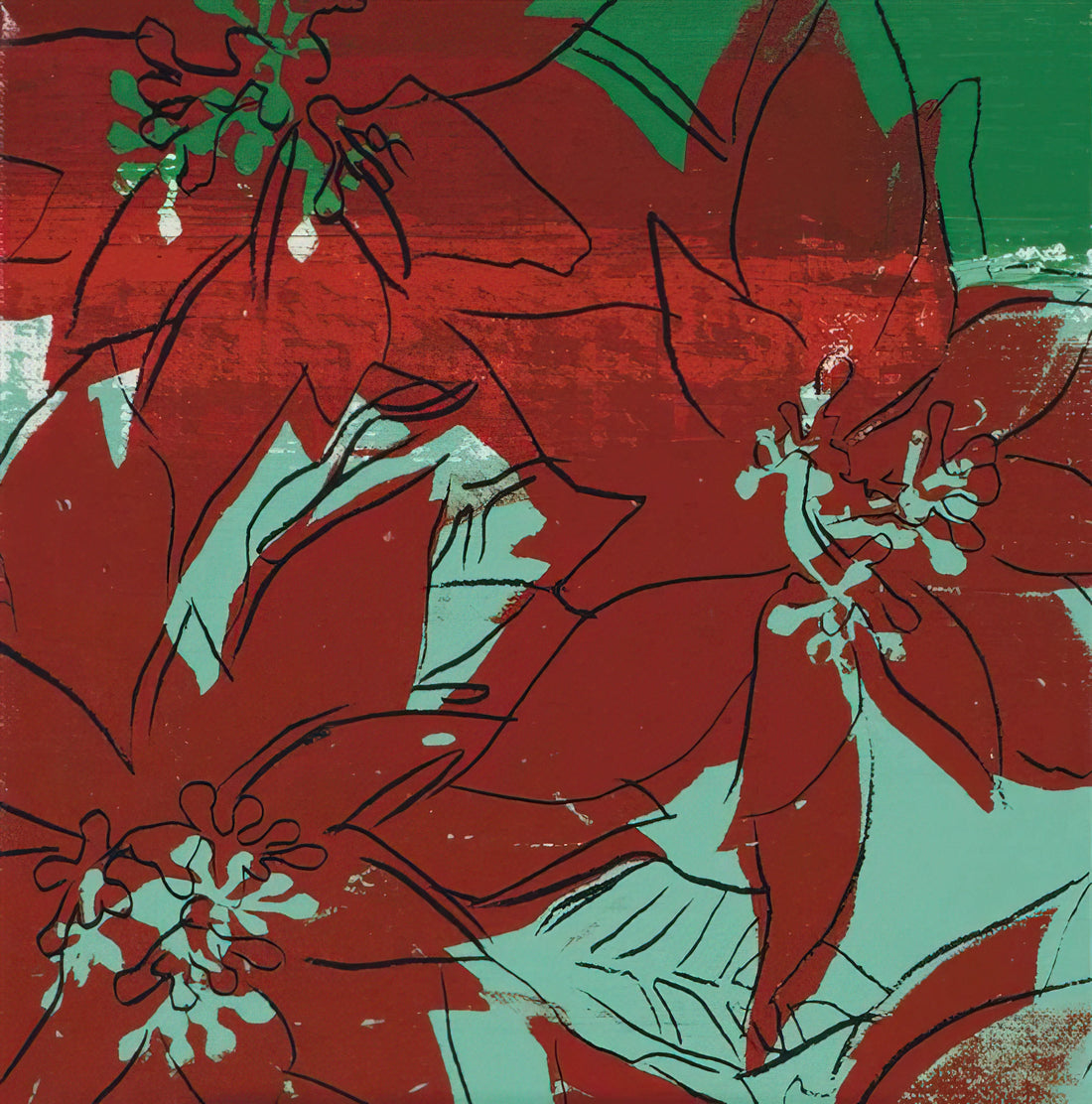 Andy Warhol Brillo Print: The Iconic Artwork That Redefined Consumer Culture - Poinsettias by Andy Warhol