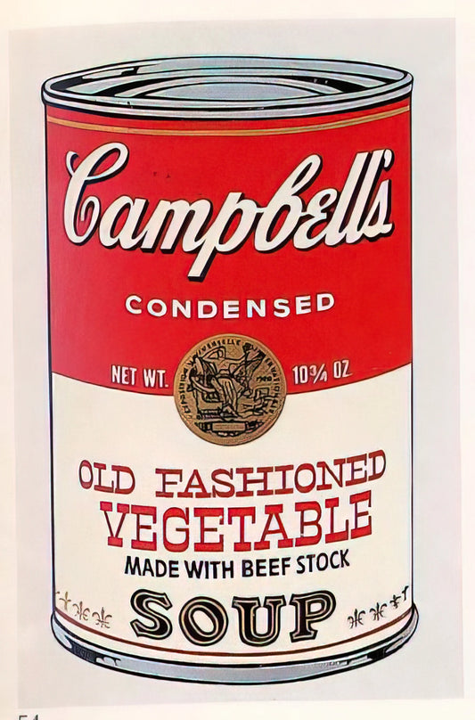 Andy Warhol Framed Canvas Print: A Collector's Guide to Pop Art Iconography - Campbell's Soup Can  Old Fashioned Vegetable  by Andy Warhol